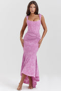 Charlotte | Women's Wedding Guest Lace Ruched Bodycon Dress Evening